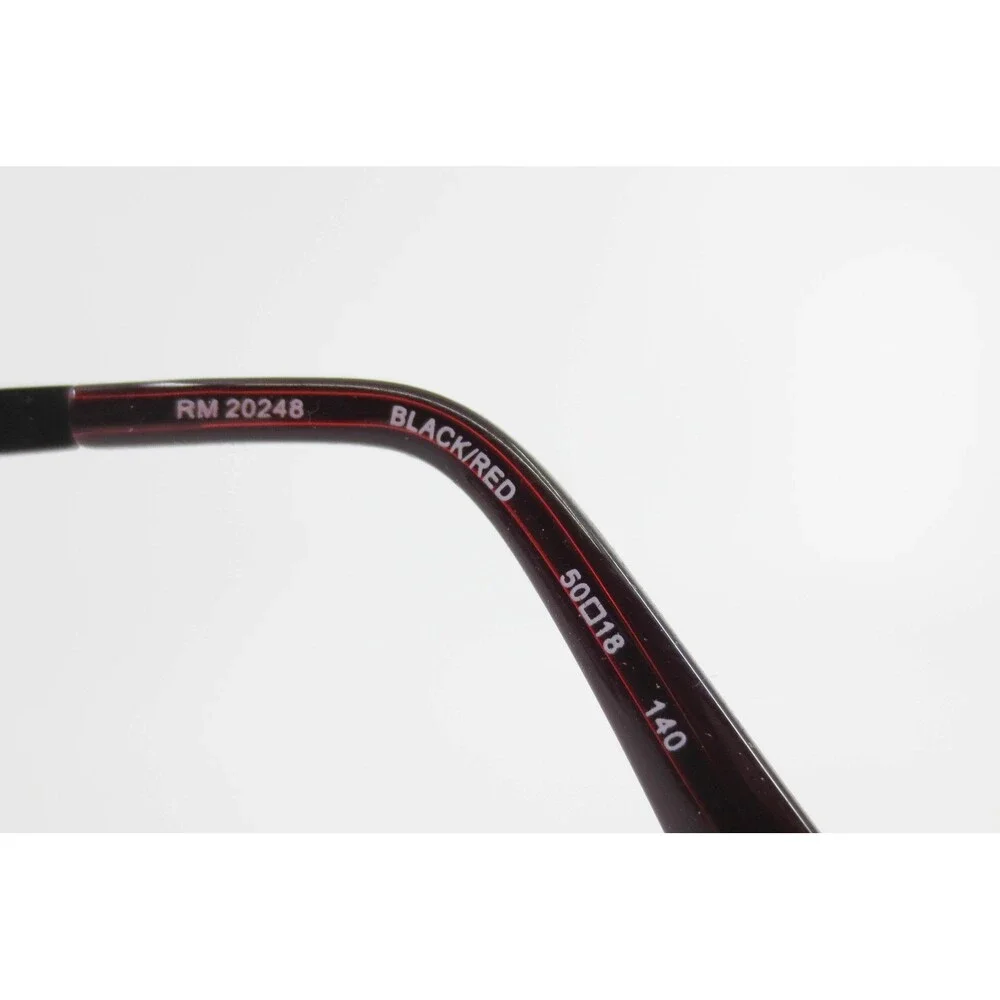 Robert Mitchel RM 20248 Black Red Round Eyeglass Frames 50-18-140 Mens Womens